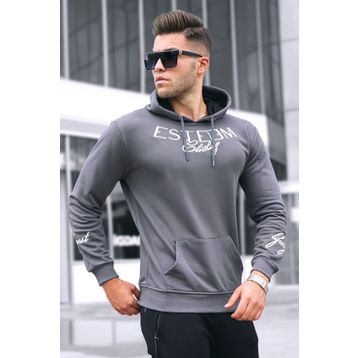 Madmext 4402 Füme Baskılı Kapşonlu Erkek Sweatshirt