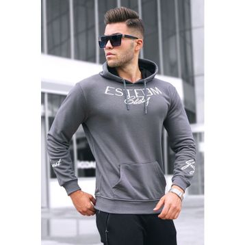 Madmext 4402 Füme Baskılı Kapşonlu Erkek Sweatshirt