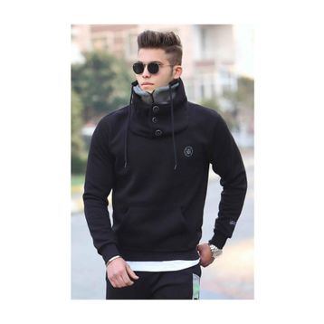 Madmext 4411 Siyah Erkek Sweatshirt