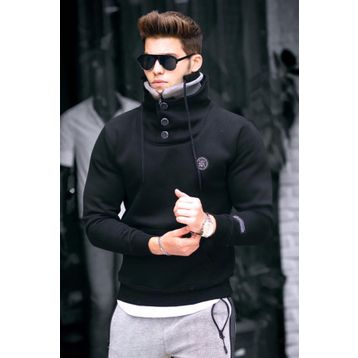 Madmext 4411 Siyah Erkek Sweatshirt