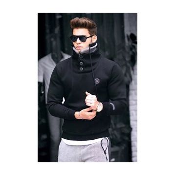 Madmext 4411 Siyah Erkek Sweatshirt