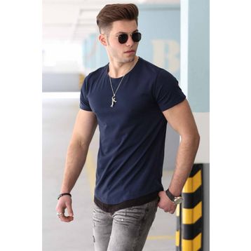Madmext 4465 Basic Lacivert Erkek T-Shirt