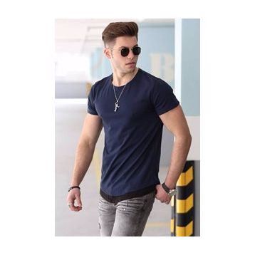 Madmext 4465 Basic Lacivert Erkek T-Shirt