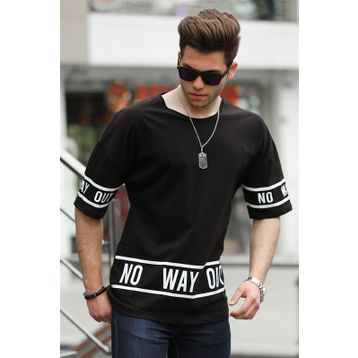 Madmext 4483 Baskılı Siyah Erkek T-shirt