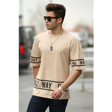 Madmext 4483 Bej Erkek T-shirt
