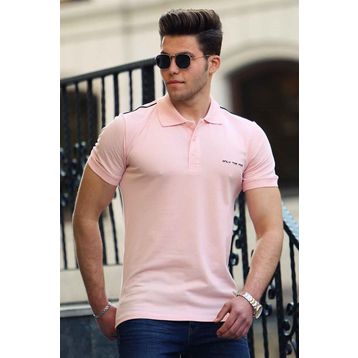 Madmext 4558 Pudra Polo Yaka Erkek T-shirt