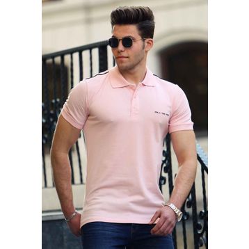 Madmext 4558 Pudra Polo Yaka Erkek T-shirt