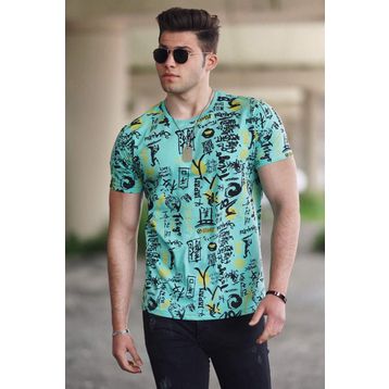 Madmext 4626-1 Turkuaz Erkek Tişört