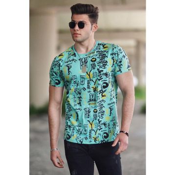 Madmext 4626-1 Turkuaz Erkek Tişört