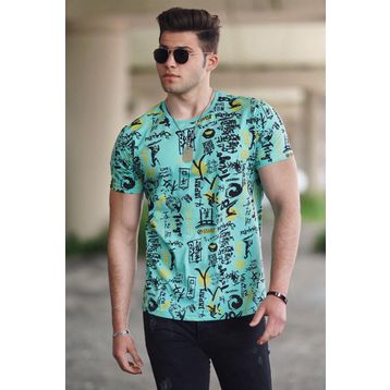 Madmext 4626-1 Turkuaz Erkek Tişört