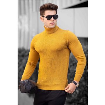 Madmext 4657 Hardal Erkek Kazak