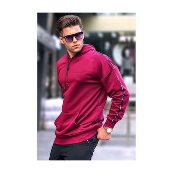 Madmext 4721 Erkek Bordo Kapüşonlu Sweatshirt