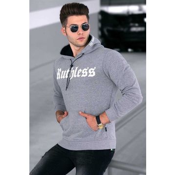 Madmext 4747 Gri Baskılı Erkek Sweatshirt
