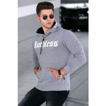 Madmext 4747 Gri Baskılı Erkek Sweatshirt