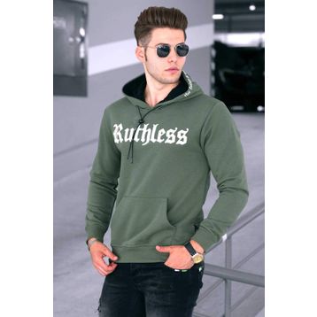 Madmext 4747 Haki Baskılı Erkek Sweatshirt