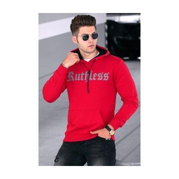 Madmext 4747 Kırmızı Baskılı Erkek Sweatshirt
