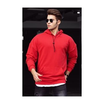 Madmext 4764 Kırmızı Kapüşonlu Erkek Sweatshirt