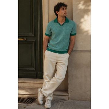 Madmext 5077 Yeşil Polo Yaka Erkek T-shirt
