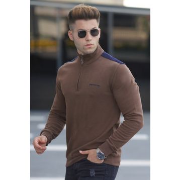 Madmext 5155 Koyu Kahverengi Erkek Sweatshirt