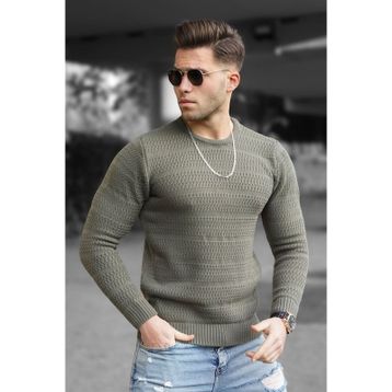 Madmext 5181 Haki Erkek Kazak