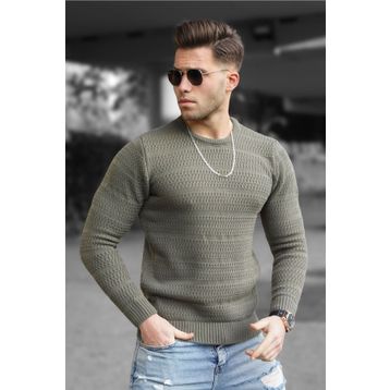Madmext 5181 Haki Erkek Kazak