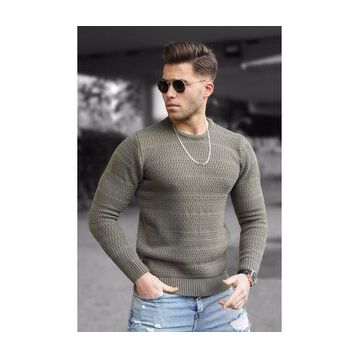 Madmext 5181 Haki Erkek Kazak