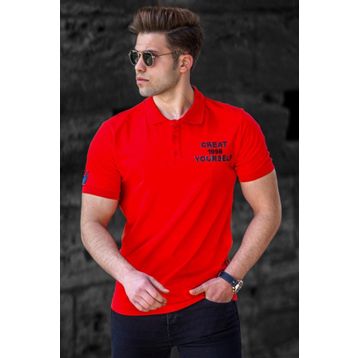 Madmext 5247 Kırmızı Polo Yaka Erkek T-shirt
