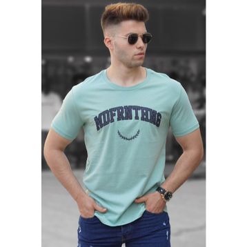 Madmext 5267 Gri Baskılı Erkek Tişört