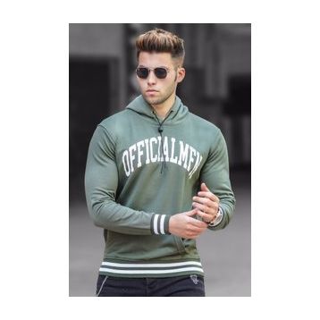 Madmext 5287 Haki Kapüşonlu Erkek Sweatshirt