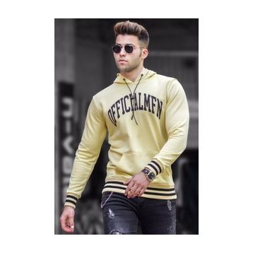 Madmext 5287 Sarı Kapüşonlu Erkek Sweatshirt