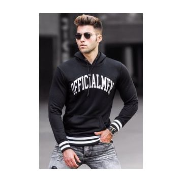 Madmext 5287 Siyah Kapüşonlu Erkek Sweatshirt
