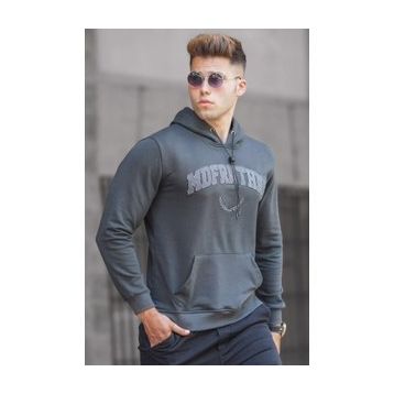 Madmext 5289 Füme Kapüşonlu Erkek Sweatshirt