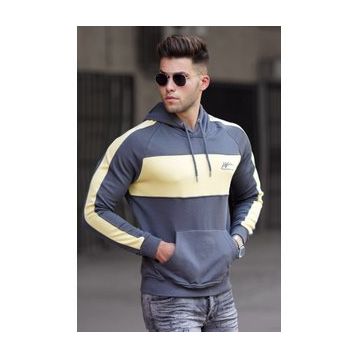 Madmext 5290 Füme Kapüşonlu Erkek Sweatshirt
