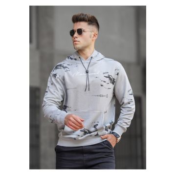 Madmext 5291 Boyalı Gri Erkek Sweatshirt