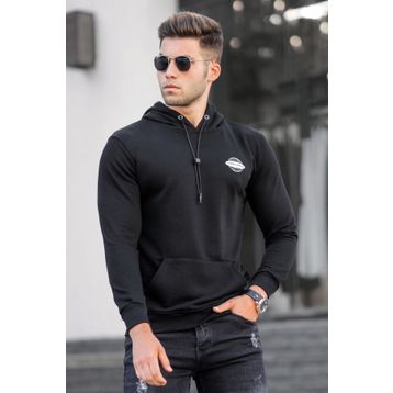 Madmext 5297 Siyah Baskılı Erkek Sweatshirt