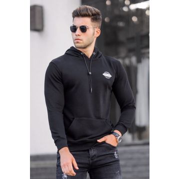 Madmext 5297 Siyah Baskılı Erkek Sweatshirt