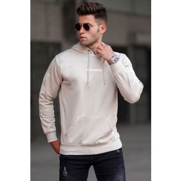 Madmext 5304 Bej Baskılı Erkek Sweatshirt