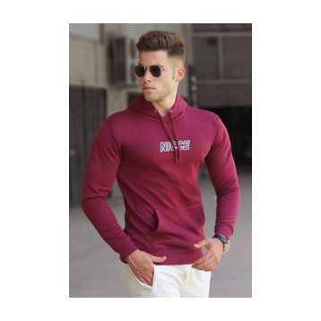 Madmext 5305 Bordo Baskılı Erkek Sweatshirt