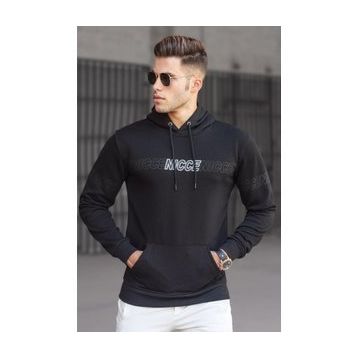 Madmext 5305 Siyah Baskılı Erkek Sweatshirt