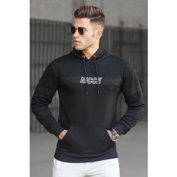 Madmext 5305 Siyah Baskılı Erkek Sweatshirt