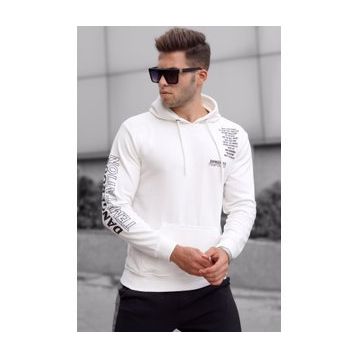 Madmext 5313 Ekru Baskılı Erkek Sweatshirt