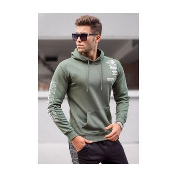 Madmext 5313 Haki Baskılı Erkek Sweatshirt