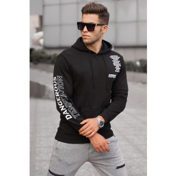 Madmext 5313 Siyah Baskılı Erkek Sweatshirt