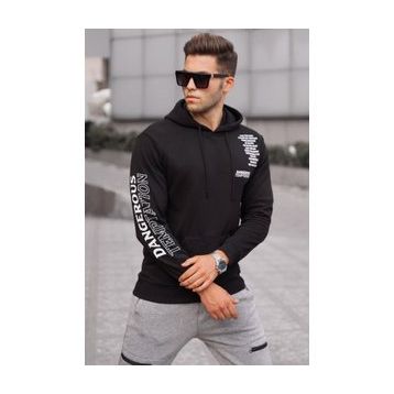 Madmext 5313 Siyah Baskılı Erkek Sweatshirt