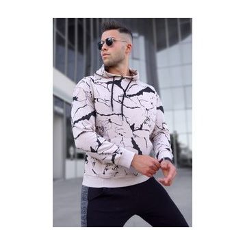 Madmext 5324 Bej Kapüşonlu Erkek Sweatshirt