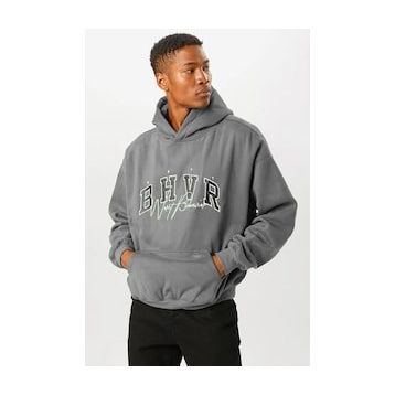 Madmext 5344 Oversize Boyalı Gri Erkek Sweatshirt