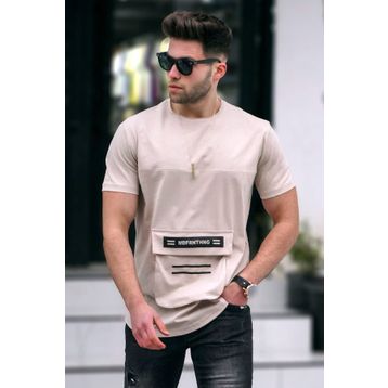 Madmext 5359 Baskılı Bej T-Shirt