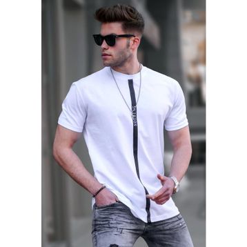 Madmext 5378 Baskılı Beyaz T-shirt