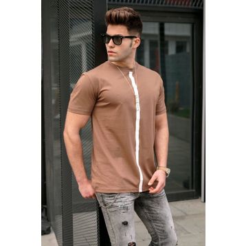Madmext 5378 Baskılı Kahverengi T-shirt