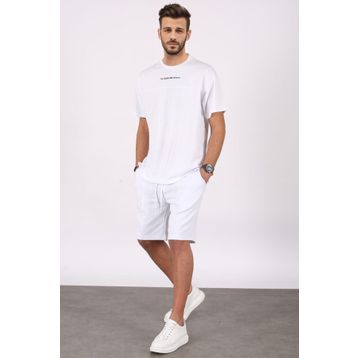 Madmext 5382 Beyaz Erkek Şort Takım